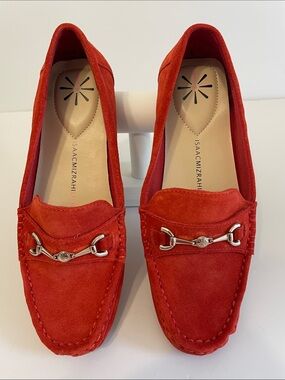 Isaac Mizrahi Red Suede Loafers/Moccasins